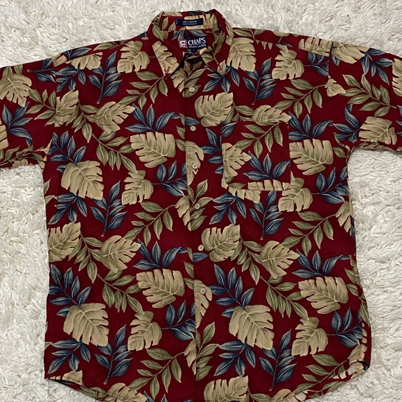 Chaps Other - Chaps Men's Sz Large,  Leaf Print Hawaiian, beach Shirt real nice